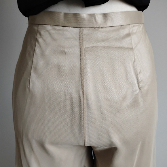 Vie By Victoria Royal By Mary Bay Silk Beaded Tulle Pants Gold Beaded Size 4 - Picture 10 of 15